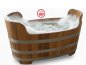 Preview: Robuste Sitzbadewanne aus Akazienholz für Innen- und Gartenbereiche