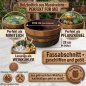 Preview: Miniteich aus abgeschliffenem, massiven Eichenholz – 60 Liter | Ø 63cm  Holzbottich aus Weinfass