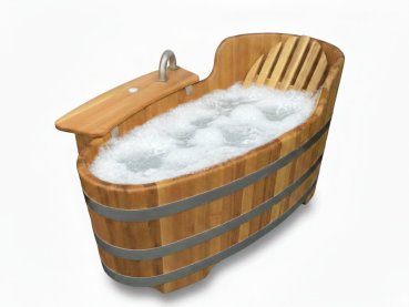 Holzbadewanne - AIBLINGER MOORWANDL- mit Whirl Anlage