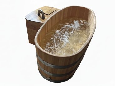 Holzbadewanne - ALMBAD - mit 2 KW Heizung & Whirl- Anlage