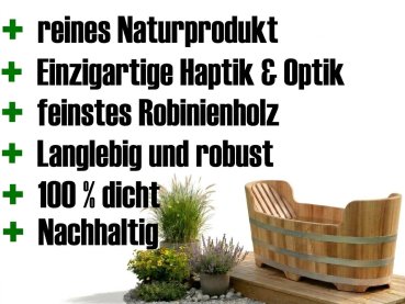 Preview: Romantika Whirlpoolanlage mit Heizung , Gartenbadewanne, Holzbadewanne, Liegebadewanne, Holzwanne, 2 Personen