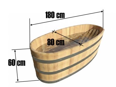 Preview: Holzwanne Holzbadewanne Badewanne aus Holz Bottich Zuber Wanne geölt 2 BWAlm180_800.jpg