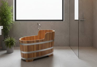 Preview: Zeitlose Eleganz: Die Holzbadewanne „Nostalgie“ aus massiver Robinie