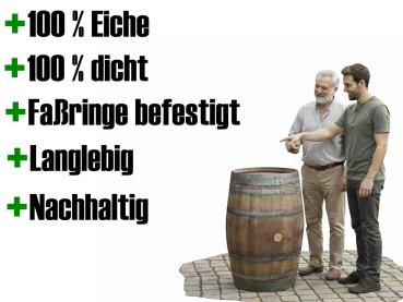 Preview: Holzfass 225 Liter hell, Wasserfass