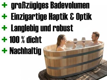 Preview: Holzwanne Holzbadewanne Badewanne aus Holz Bottich Zuber Wanne geflammt BWAlm180_800.jpg