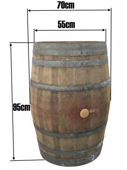 Preview: Holzfass 225 Liter hell, Wasserfass