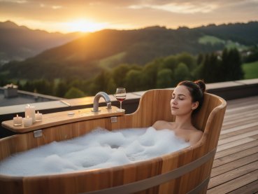 Preview: Holzbadewanne - AIBLINGER MOORWANDL- mit Whirl Anlage
