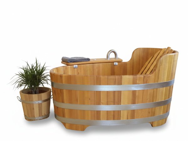 Holzbadewanne -AIBLINGER MOORWANDL - mit 2 KW Heizung und Whirl Anlage