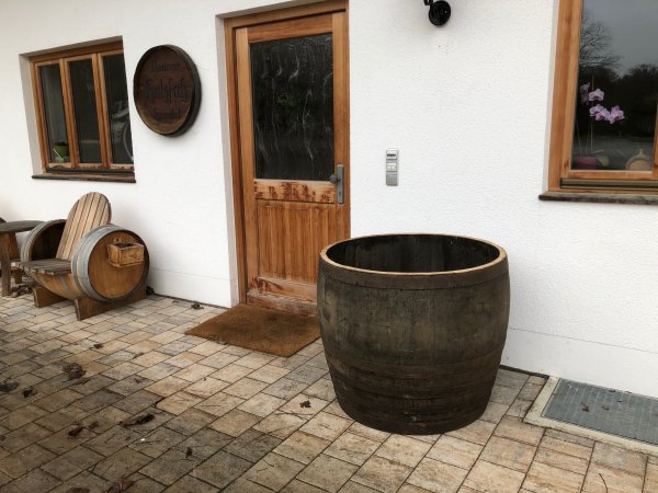 Holzfass 480 Liter, Pflanzkübel 2/3 600 Liter