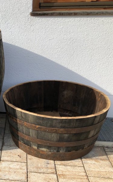 Holzfass 150 Liter, Pflanzkübel 1/3 550 Liter