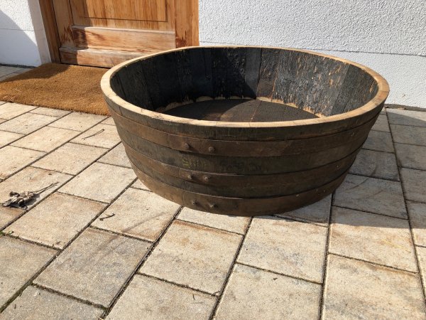 Holzfass 120 Liter, Pflanzkübel 1/3 600 Liter
