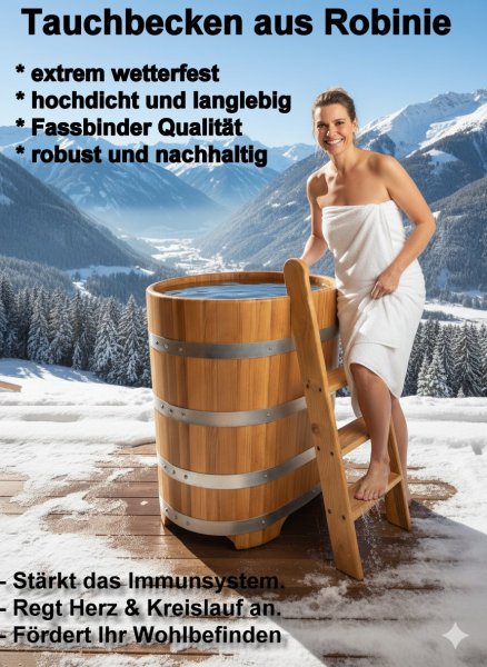 Tauchbecken Oval 130/80/110 Tauchbottich Holzfass